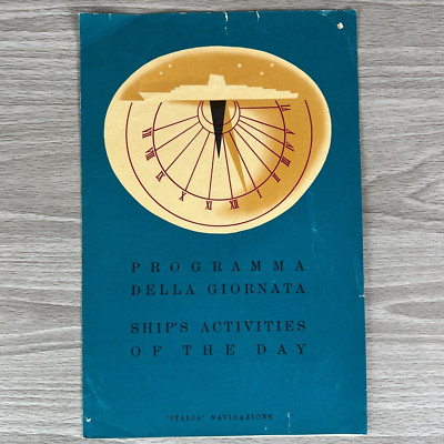 Vtg Cruise Ship Schedule Italia Programma Della Giornata Saturnia Sept 22 1963