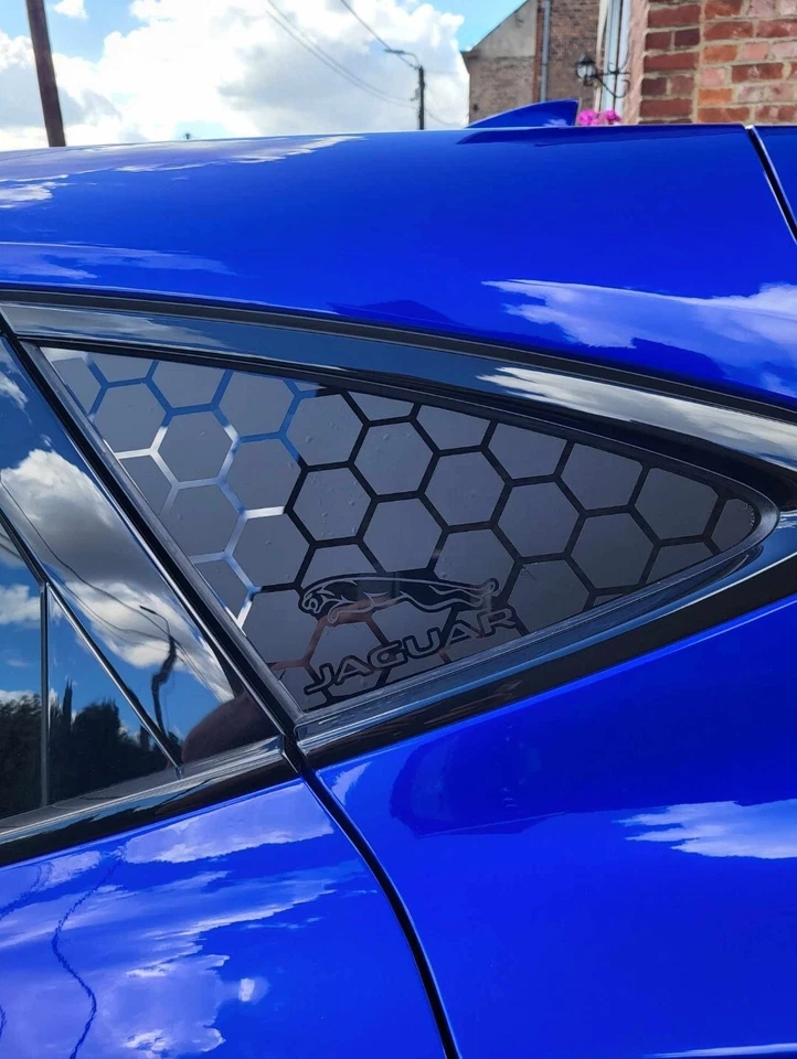 2X Stickers nid d'abeille vitres arrières noir mat jaguar E-Pace 2017-2024 - Photo 2/3