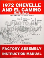 1972 Chevelle Fabrik Montage Manuell Ss Monte Carlo Und El Camino Chevy
