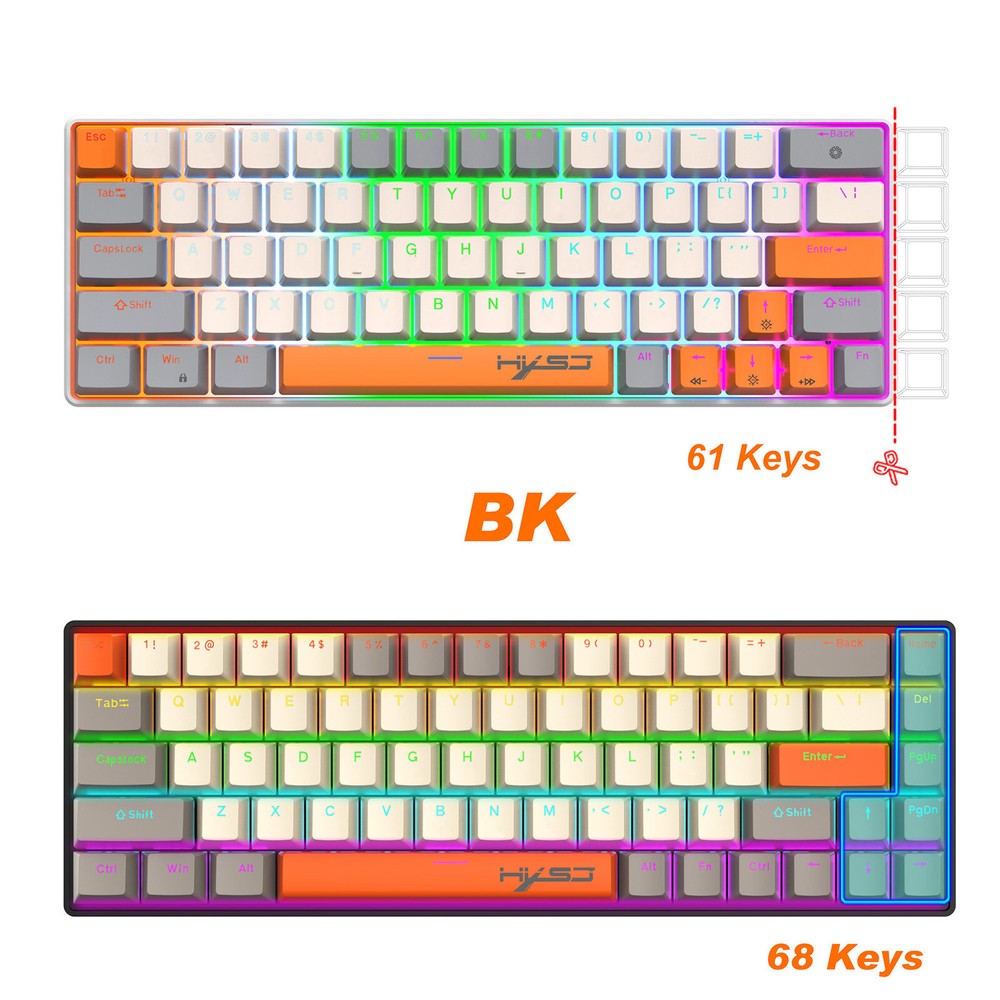 K88 Compact Mechanical Keyboard with Ice Blue Backlight and Ergonomic Design E9D9