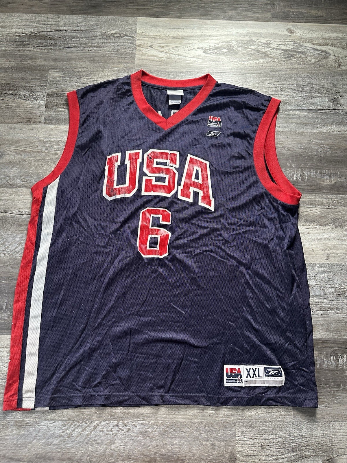 Vintage Reebok Team USA Basketball Olympics Tracy McGrady Jersey Mens 2XL Blue