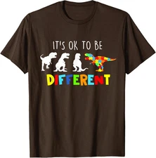Its Ok To Be Different Dino Autism Awareness Pride Unisex T-Shirt