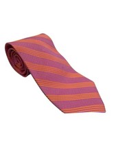 Kenneth Gordon 60" 4" Wide Mens Pink Orange Neck Tie 100% Silk Made In USA
