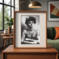 Vintage Tattooed Woman Circus Carnival Portrait B W Photo Reproduction 4x6 - 5x7