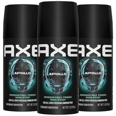 AXE Travel Deodorant, Body Spray, Apollo, 3-Pack   48H High-Definition Scent & O