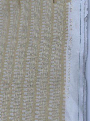 Schumacher Veere Grenney Stripe Print Fabric-Kiosk Straw 65  Full Length