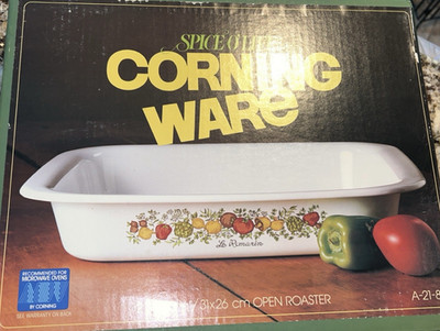 RARE CorningWare Spice O' Life Open Roaster Casserole Dish 12 1/4 x 10 1/4 