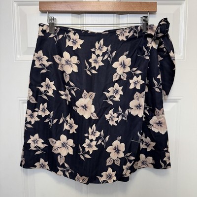 EP Pro Womens Golf Skort 8 Navy Multi Floral Silk Wrap South Pacific Tropical