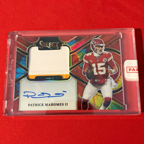 Panini 2025 Select Patrick Mahomes II Jumbo Signature Swatches Prizm Auto #15/25