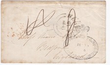 1845 PORTSMOUTH SHIP LETTER COVER CAPE OF GOOD HOPE CROWNED PMK TO BEDFORD