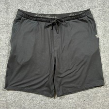Eddie Bauer Mens Lounge Shorts Size XL Black Stretch Pull On Drawstring Casual