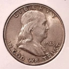 1948 Franklin Half Dollar, AU  #3114