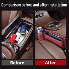 Car Seat Slit Gap Storage Organizer Leather Pocket Car Seat Gap Filler