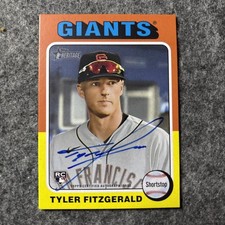 Tyler Fitzgerald 2024 Topps Heritage #ROA-TF Real One On-Card Rookie Auto Giants. rookie card picture