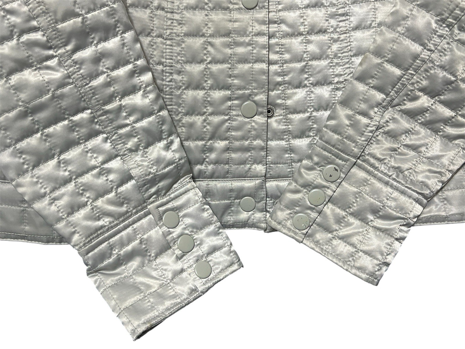 Gap Gray Quilted Shell  100%  Polyester Bottom Fr… - image 4