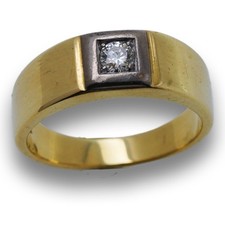 Solitär Brillant Ring 585 Gold 14 Kt Gelb-Weißgold Bicolor Wert 2900,-