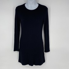 Reformation Jeans Black Ribbed Long Sleeve Mini Dress Women's Size S