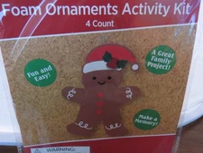 Foam Ornaments Activity Kit - 4 Count - Gingerbread Man-Measures Approx:Avg 4 in