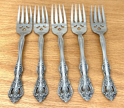 Oneida Michelangelo Set of 5 Salad Dessert Forks Heirloom Stainless Flatware