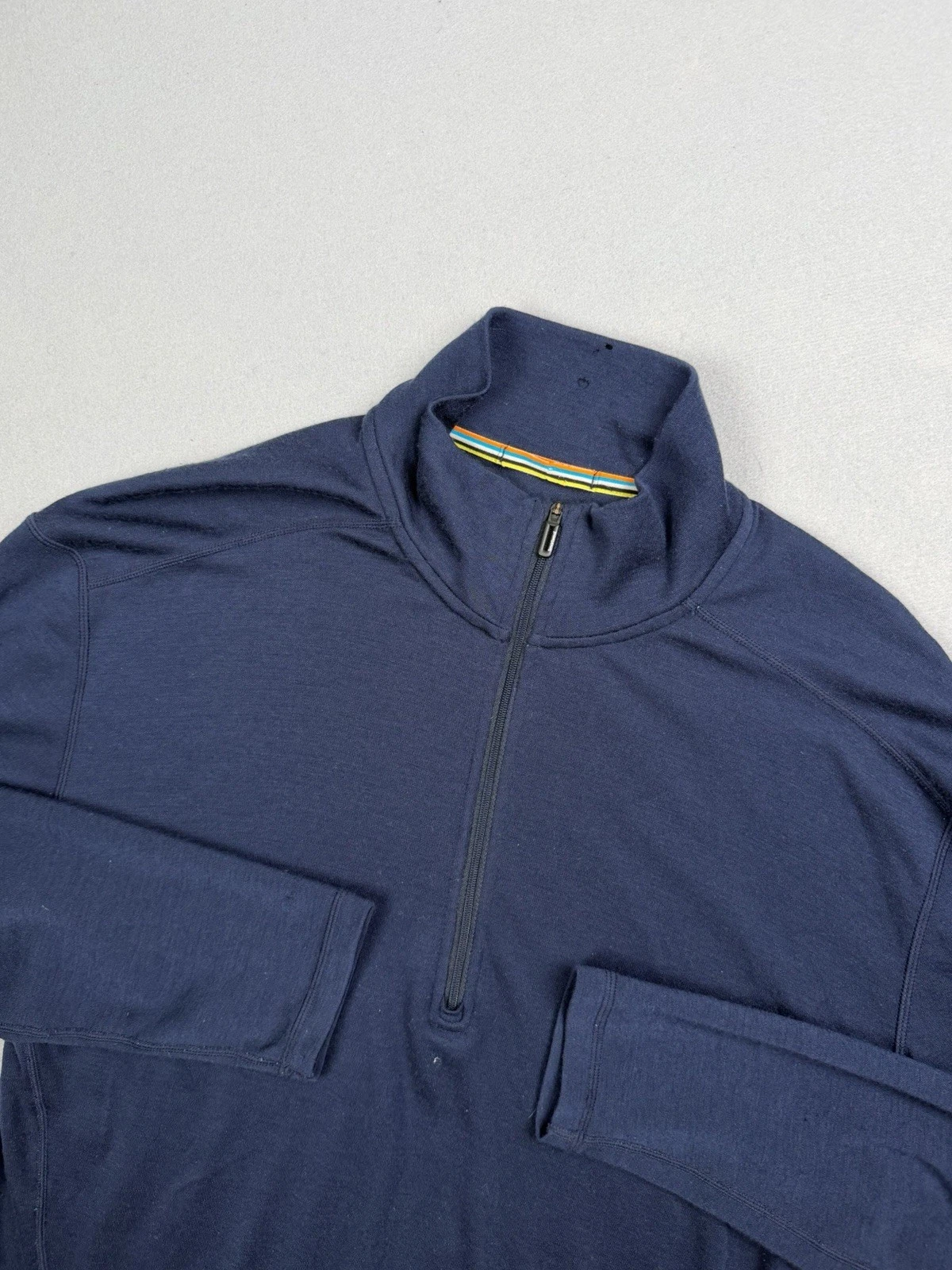 Smartwool Pullover Mens XL Navy Blue 1/4 Zip Merino 250 Wool Base Layer Thermal