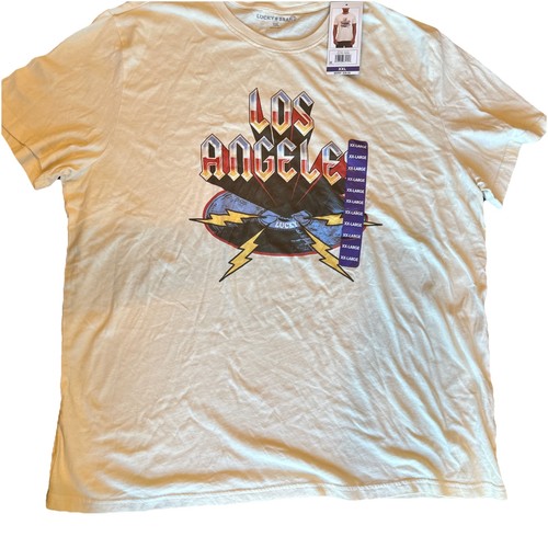 Lucky Brand Mens Los Angeles Graphic T-Shirt Cream XXL 141531 New With Tags