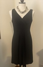 Ann Taylor sz S little black dress, v neck, sleeveless, back zip EUC