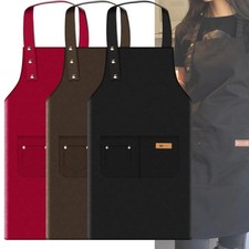 Kitchen Apron Adjustable Bib with Pockets Men Women Waterproof Cooking Aprons
