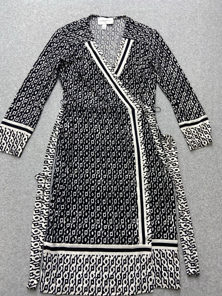 Donna Morgan Dress Womens Size 2 Black White Work Party Cocktail Stretch - Image 3 of 4