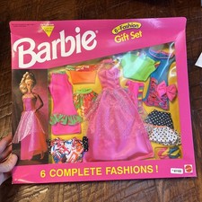 1992 Barbie 6 Fashion Outfits Gift Set Bright Pink Gown Mattel 782 868 VTG NIP