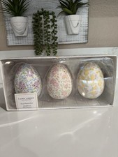 Laura Ashley Floral Eggs Seasonal Decor - Set of 3