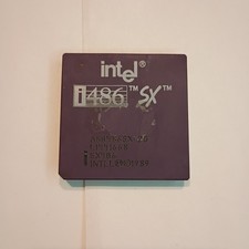RARE INTEL 486SX 20mhz CPU Processor Ceramic Gold A80486SX-20 1989 Vintage SX406