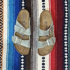 Birkenstock Women's Arizona Soft Footbed Sage Suede Sandals