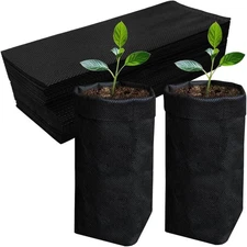 50 Pcs 10.2" H Deep Nursery Grow Bags, Non-Woven Plants Pots Container for Start