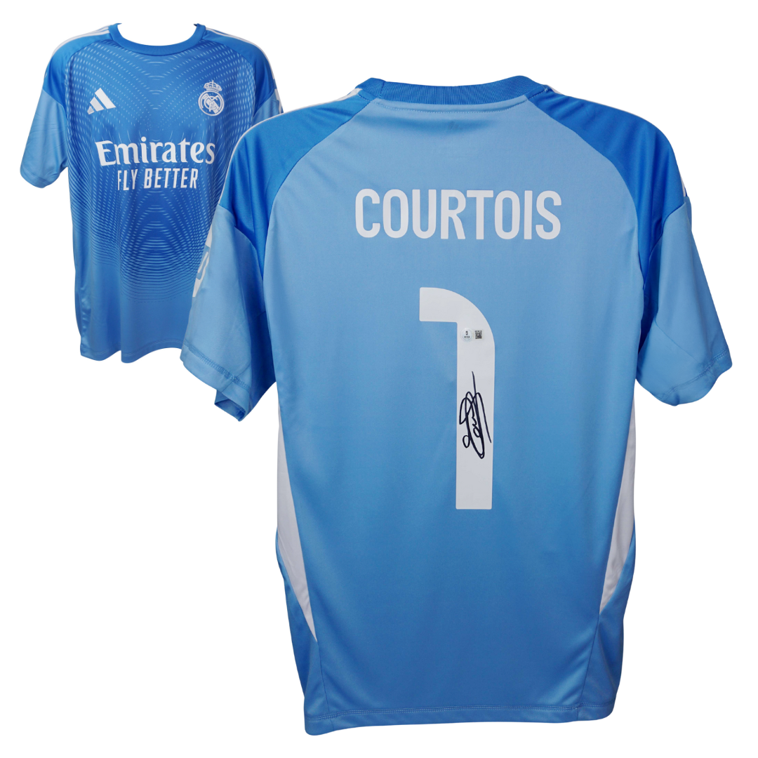 Thibaut Courtois Signed Real Madrid Soccer Jersey #1 with Beckett Witness