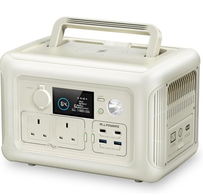 ALLPOWERS 600W Tragbare Powerstation 299Wh LiFePO4 Solar Generator Haus/Camping