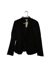 H M Women's Black Single-Button Blazer Jacket