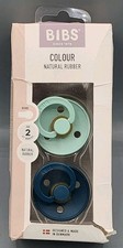 NEW 2 PACK BIBS Baby Size 2 Pacifiers Color Teal Cobalt Blue Natural Rubber