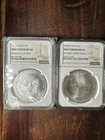 1999 MS68/2000 MS69  $1 American Silver Eagle NGC Mint Error Brown Label