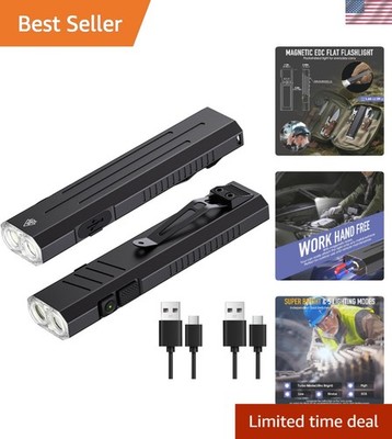 2 PACK 1600 Lumen USB-C Rechargeable Flashlight One Click Strobe Mode Repairing