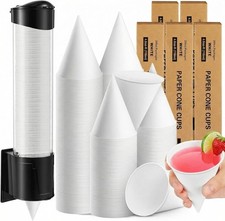 1000 Pcs 4 oz Snow Cone Cups Paper Thicken Disposable with 1 Cups Dispenser Pull