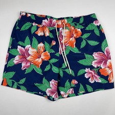 Polo Ralph Lauren Swim Trunks Men XXL Traveler Hibiscus Floral Tropical Navy