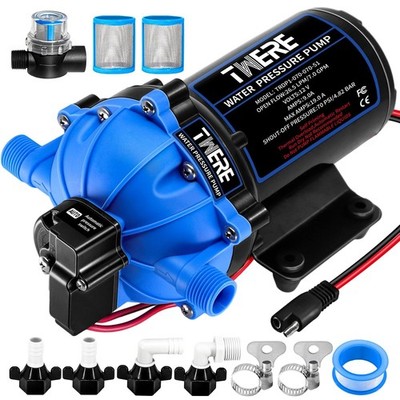 12V DC RV Fresh Water Pump,7.0GPM 70PSI Five Chamber Diaphragm Water Pump,Upf...