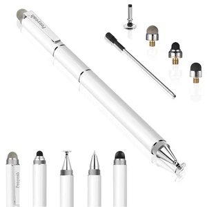 Stylus stylo pour écran tactile - Polyvalent 4 en 1 Haute sensibilité et blanc