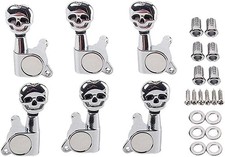 Alnicov Skull Head Sealed Gear Guitar Tuning Pegs Tuners Machine Heads 3R3L for