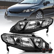 Headlight w/Bulbs for 06-11 Honda Civic Sedan 4 Dr Halogen Headlamp