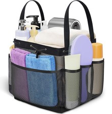 Large Mesh Shower Caddy Portable with Drawstring, 1 Main Compartment 7 Pocke...