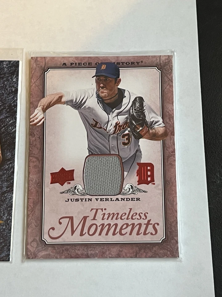 2008 Upper Deck Timeless Moments Justin Verlander Relic Red & Rookie Sensation - Image 2 of 3