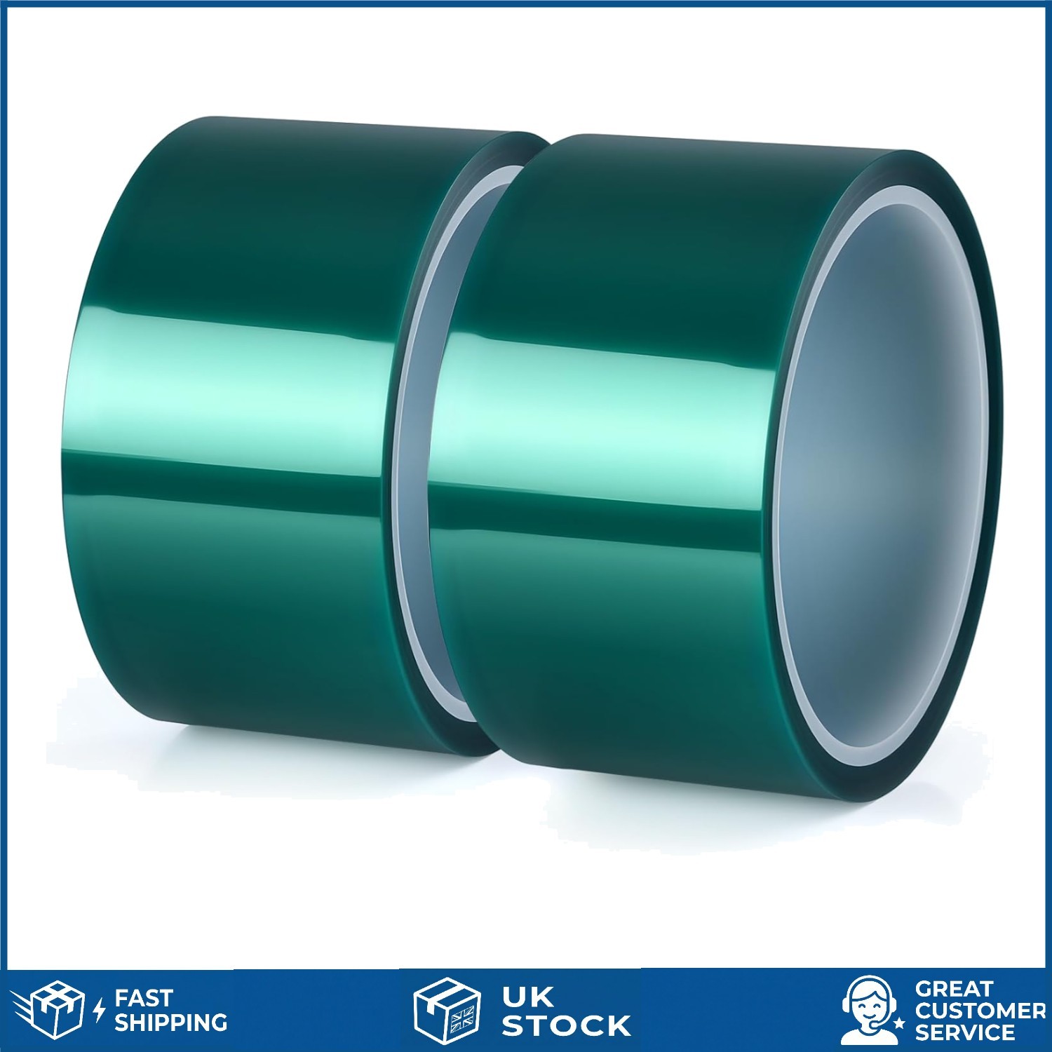 Durable Heat Resistant Polyester Masking Tape for Powder Coating 2 Rolls