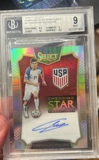 2016 Panini Select Christian Pulisic Emerging Star Signatures RC Auto /149 BGS 9