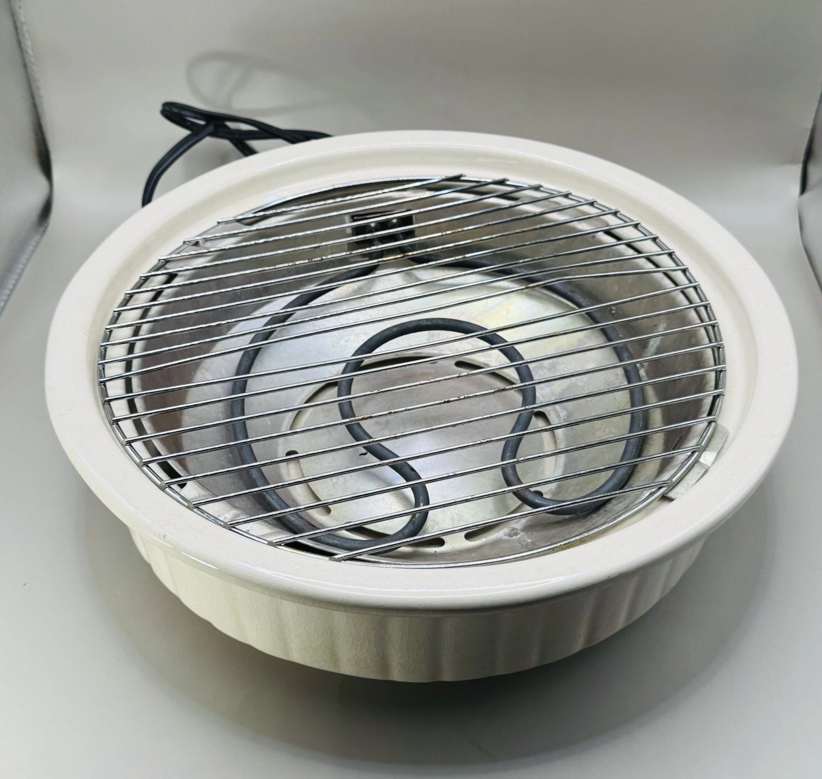 Vintage Rival Crock Grill Model 5730 11" Steel Grate Indoor Electric Grill